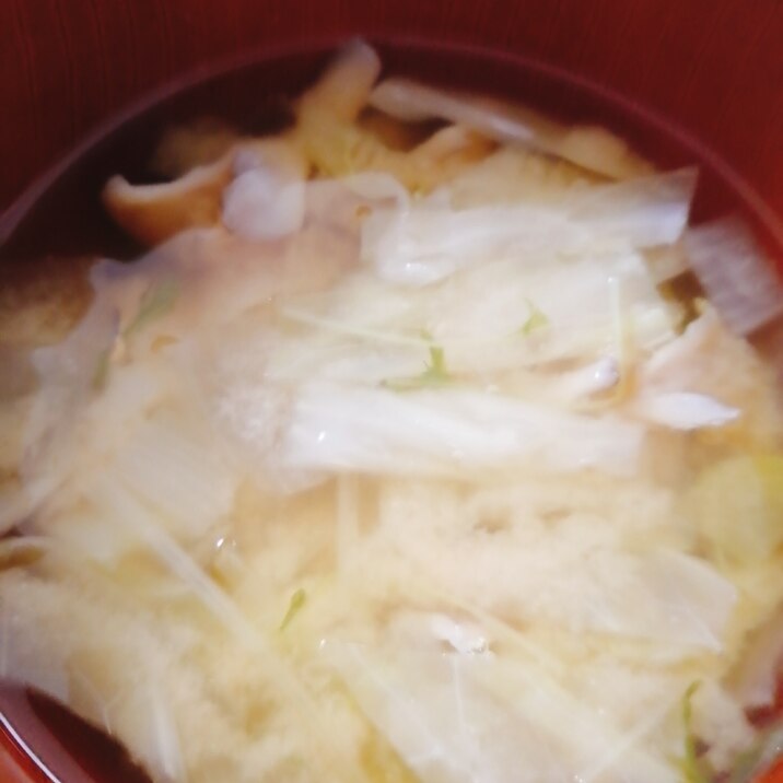 キャベツ玉ねぎ水菜マイタケの味噌汁